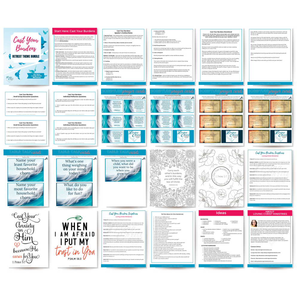 Cast Your Burdens Printable Theme Bundle