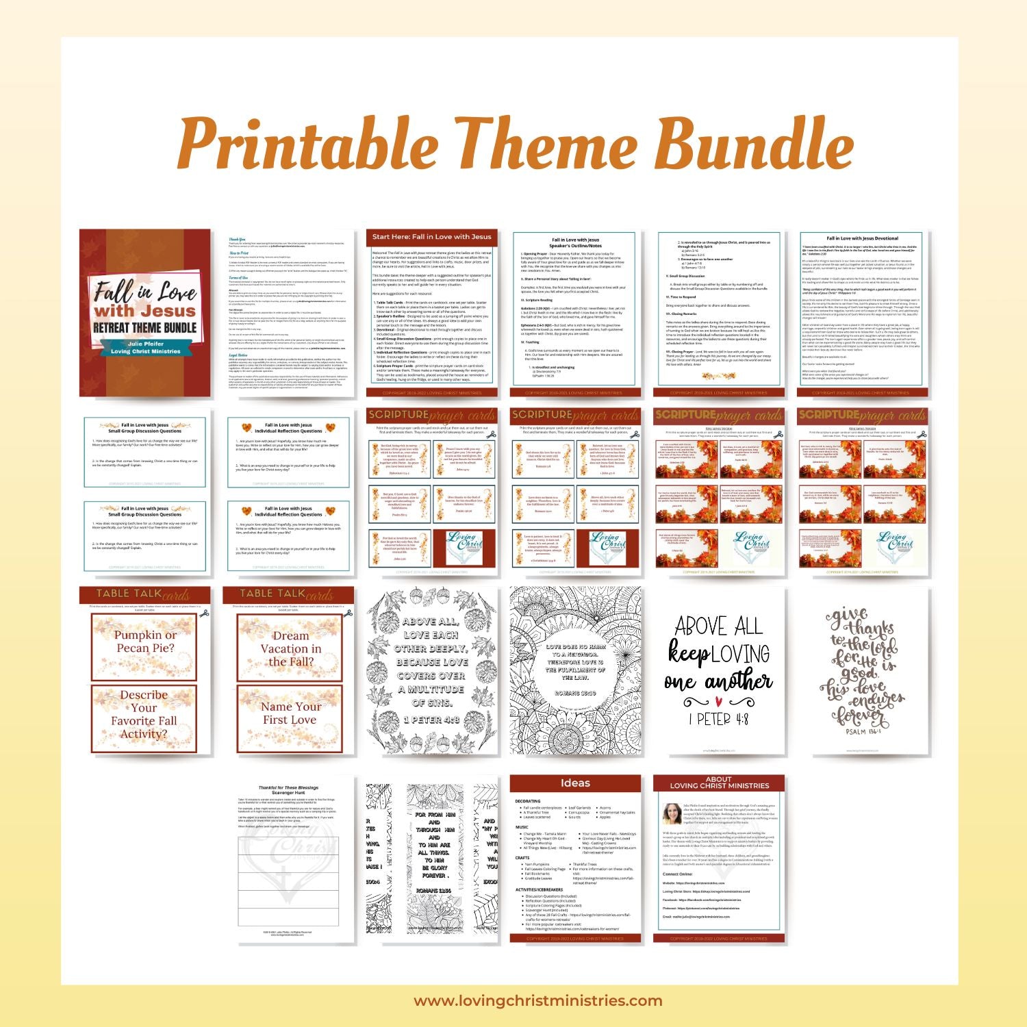 Collection of Fall in Love with Jesus Theme Resources