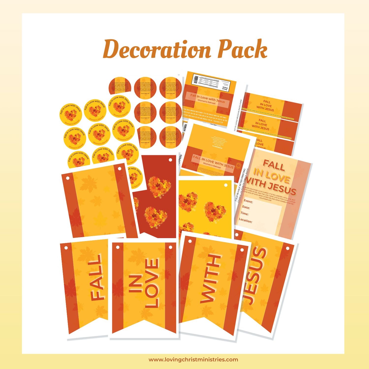 Collection of Fall in Love with Jesus Theme Resources