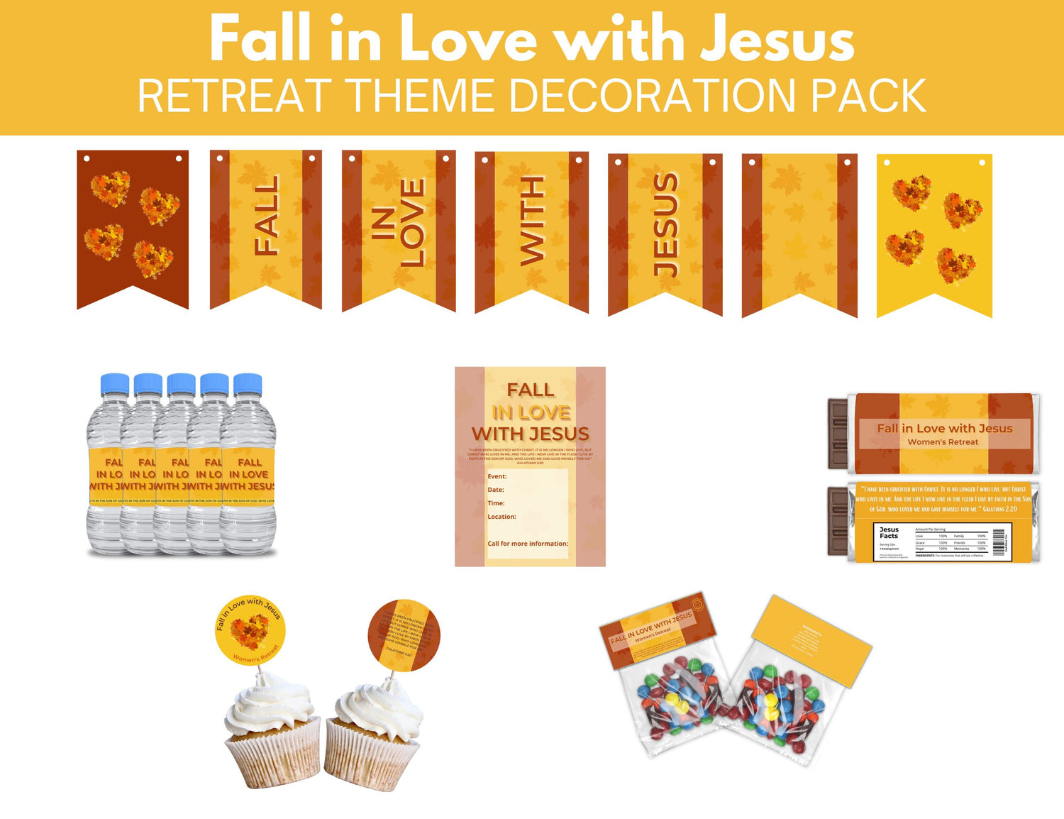 Fall in Love with Jesus Decoration Pack