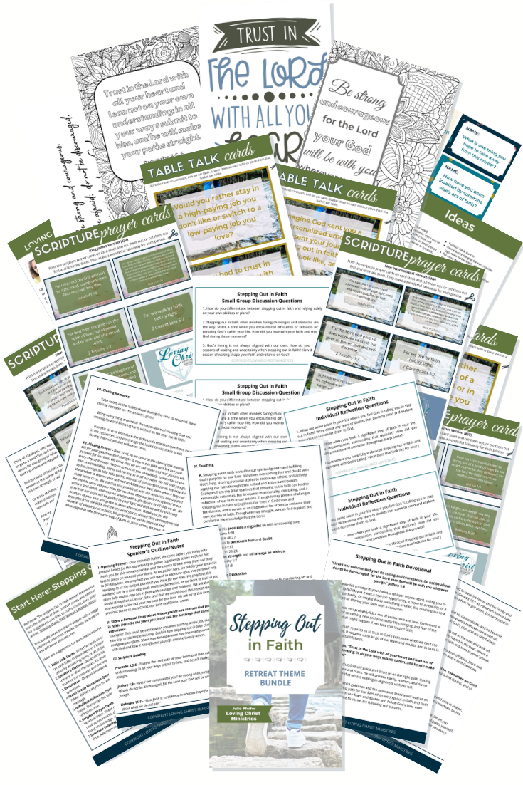 Stepping Out in Faith Printable Theme Bundle