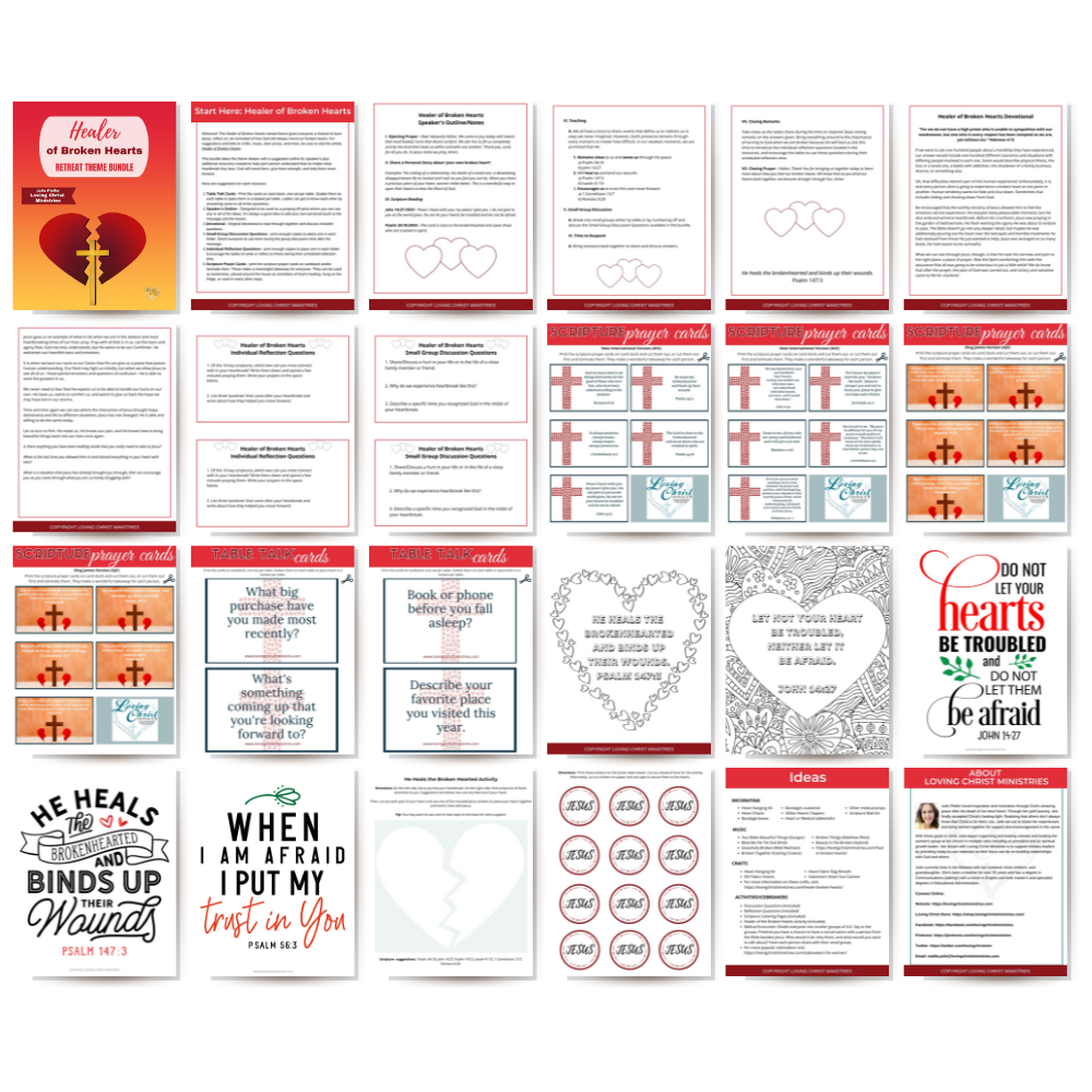 Healer of Broken Hearts Printable Theme Bundle