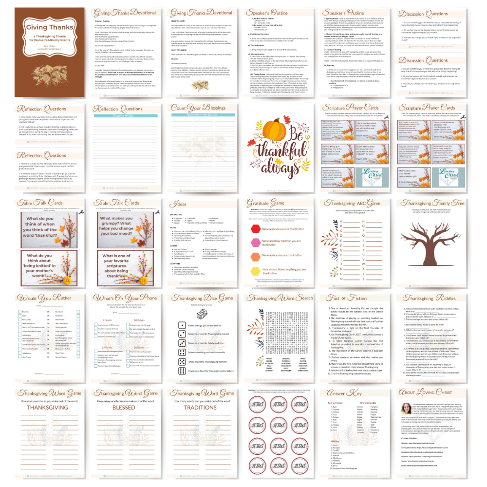 Giving Thanks Printable Ministry Theme + Bonus Activity Kit