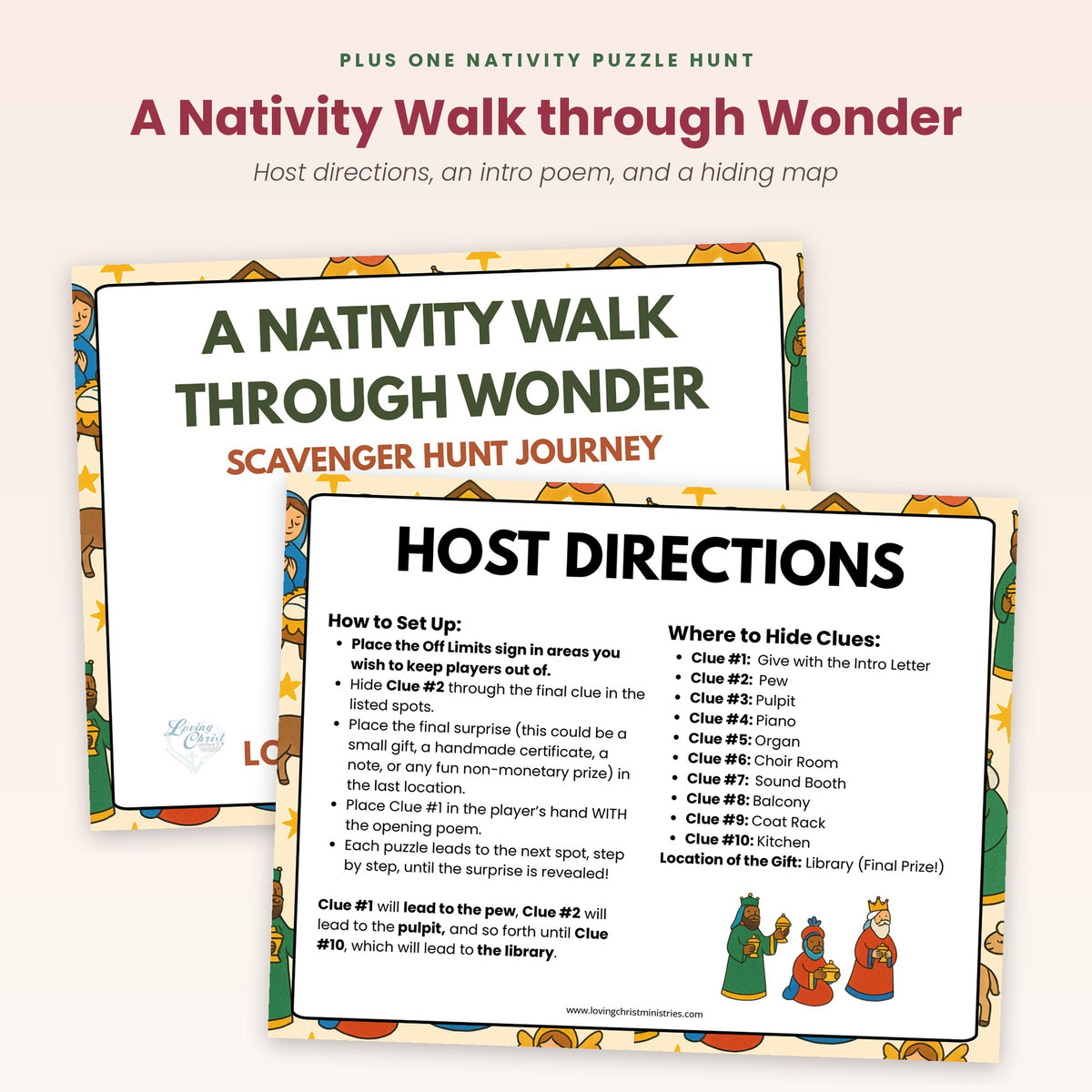 A Nativity Walk through Wonder cover and host directions page