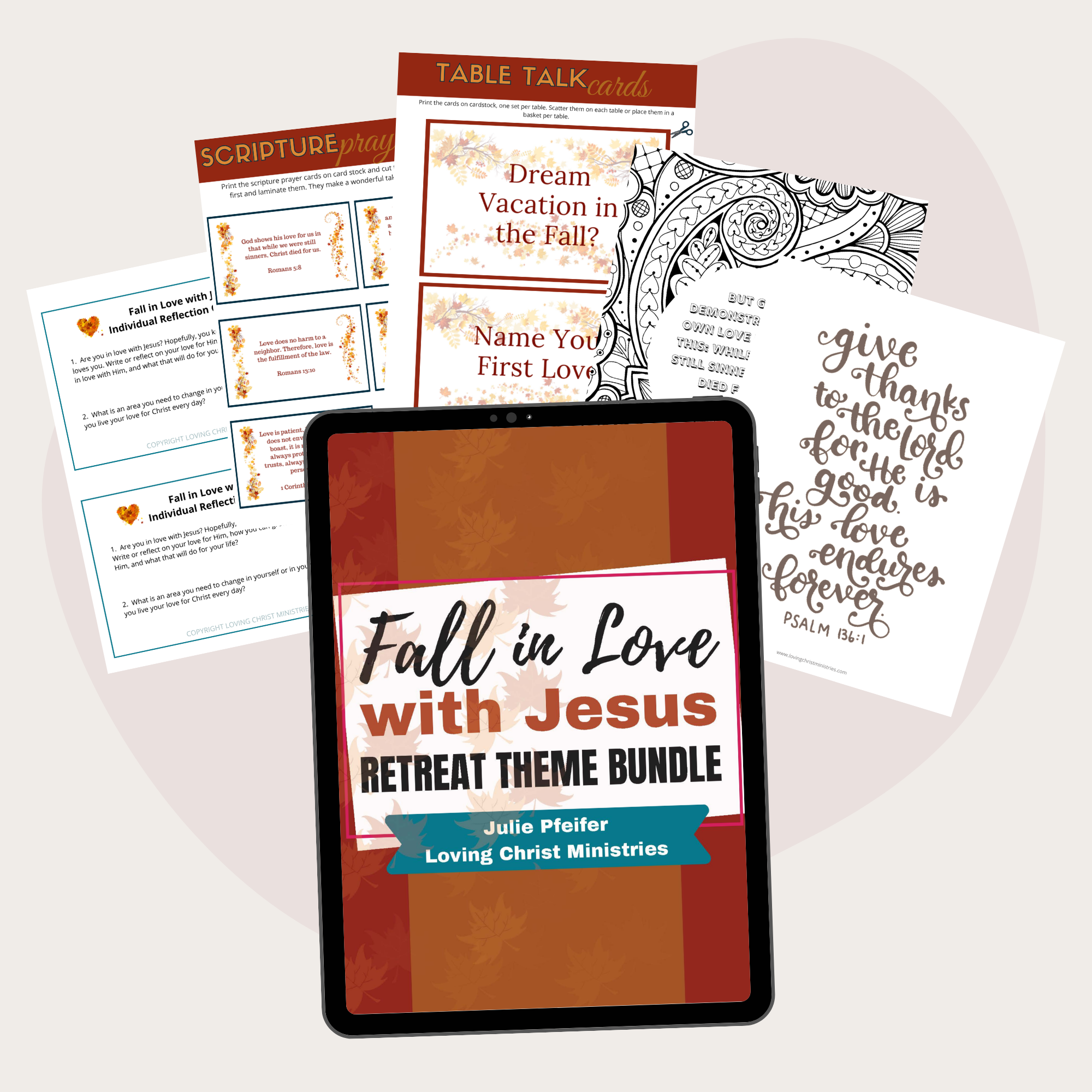 Fall in Love with Jesus Printable Theme Bundle