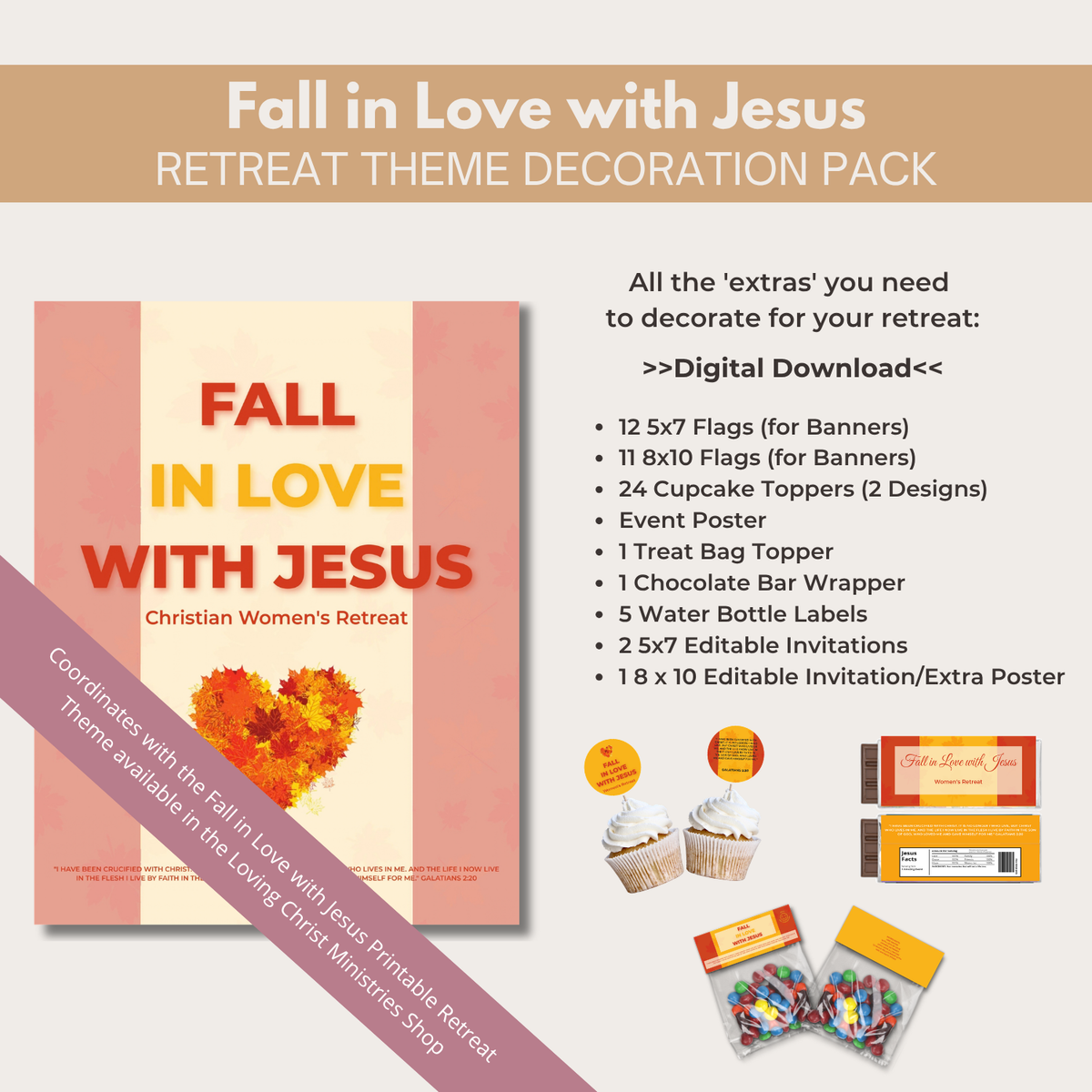Fall in Love with Jesus Decoration Pack