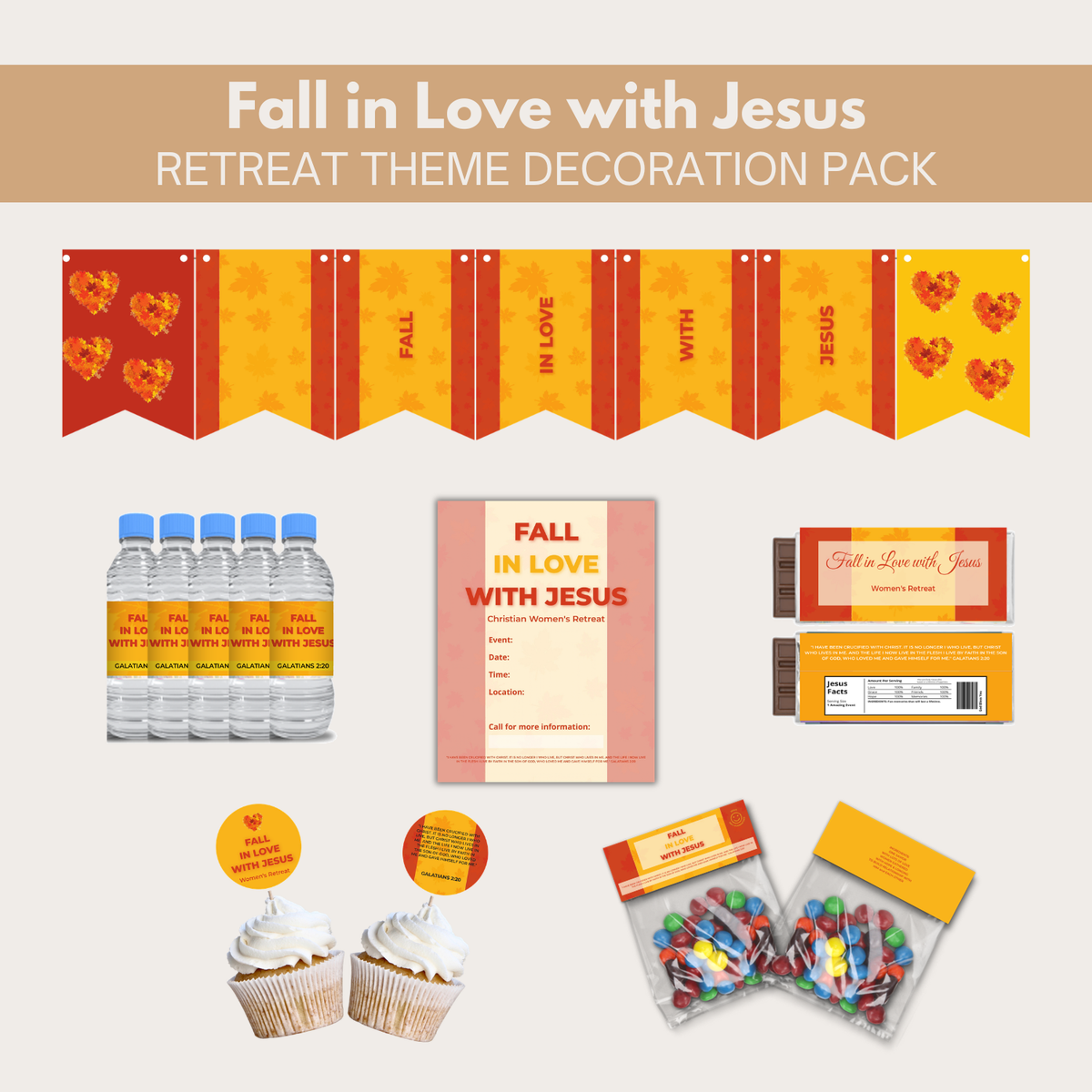 Fall in Love with Jesus Decoration Pack