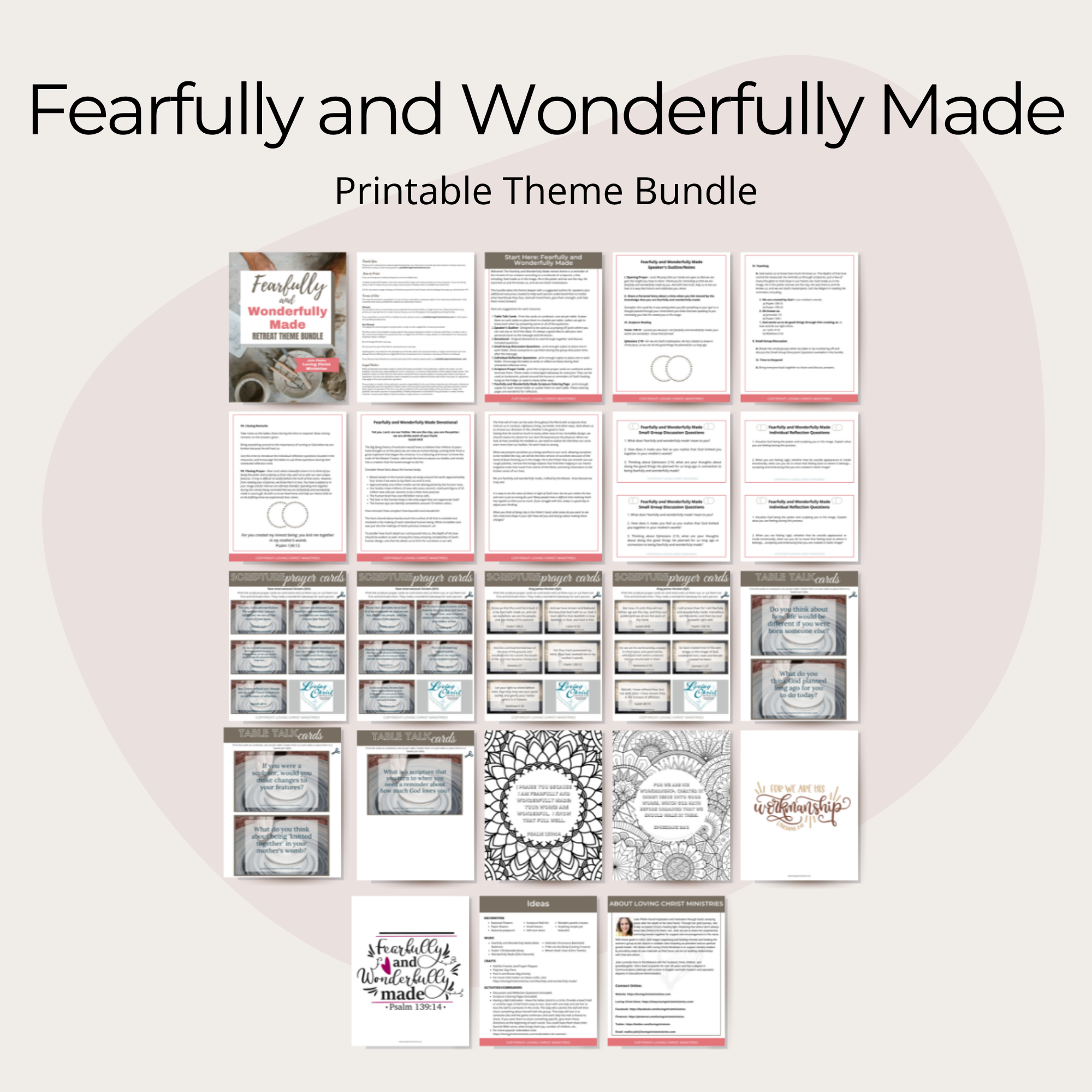 Fearfully and Wonderfully Made Printable Theme Bundle