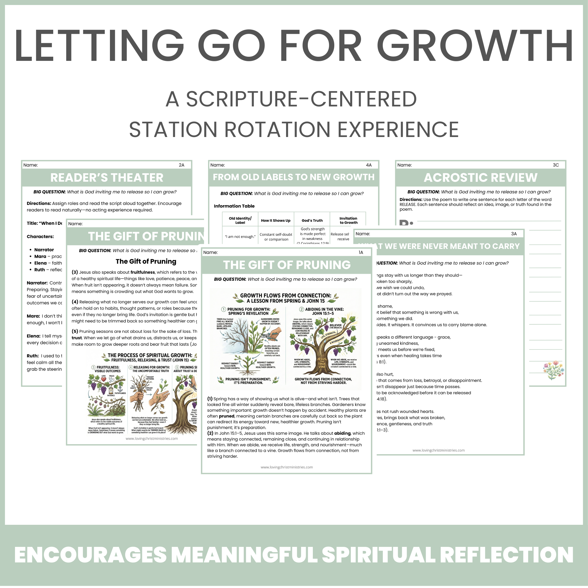 Letting Go for Growth: Scripture-Centered Station Rotation Activity