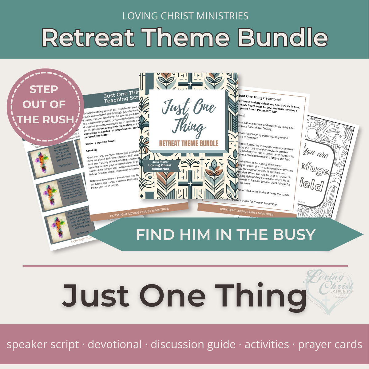 Just One Thing Printable Theme Bundle