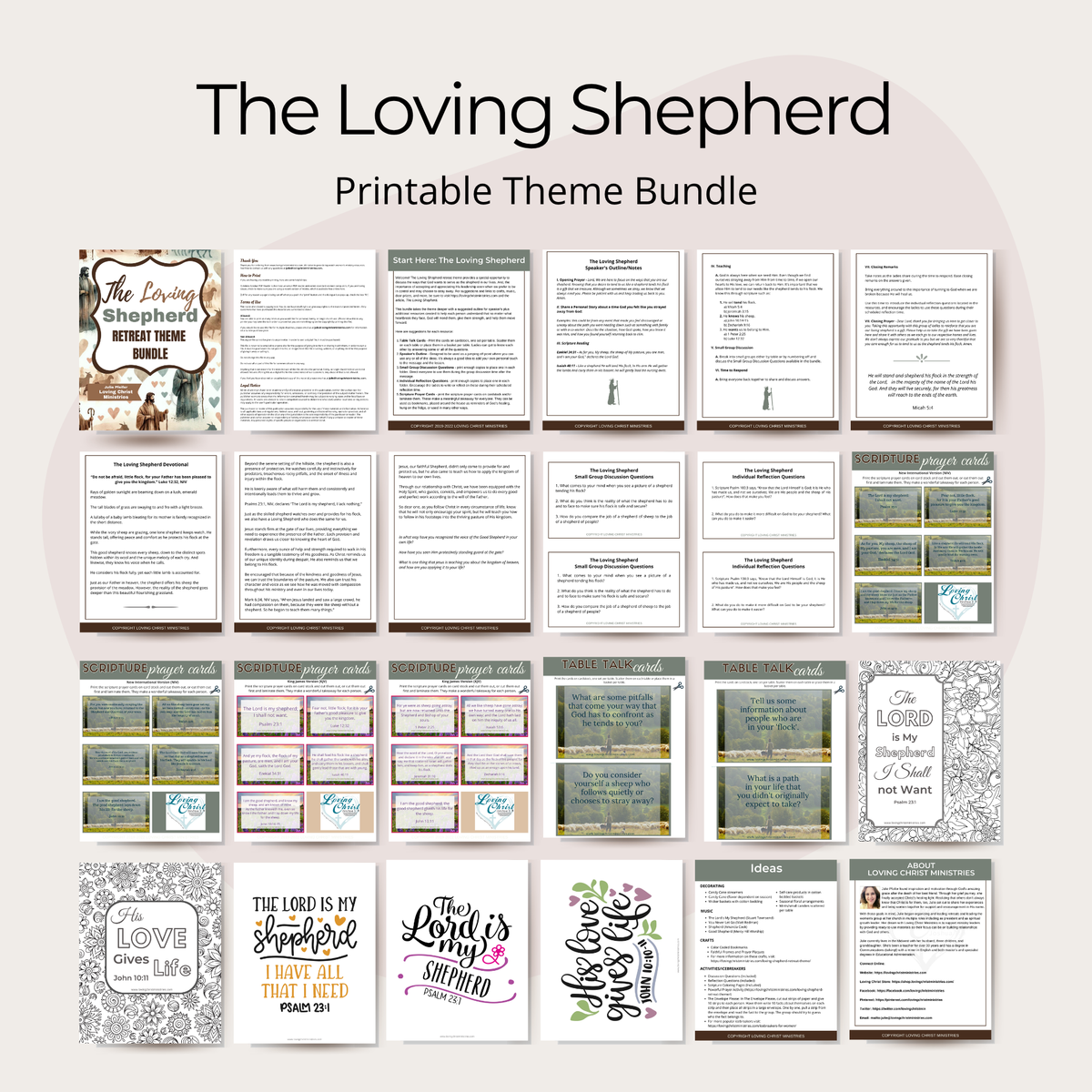 The Loving Shepherd Printable Theme Bundle