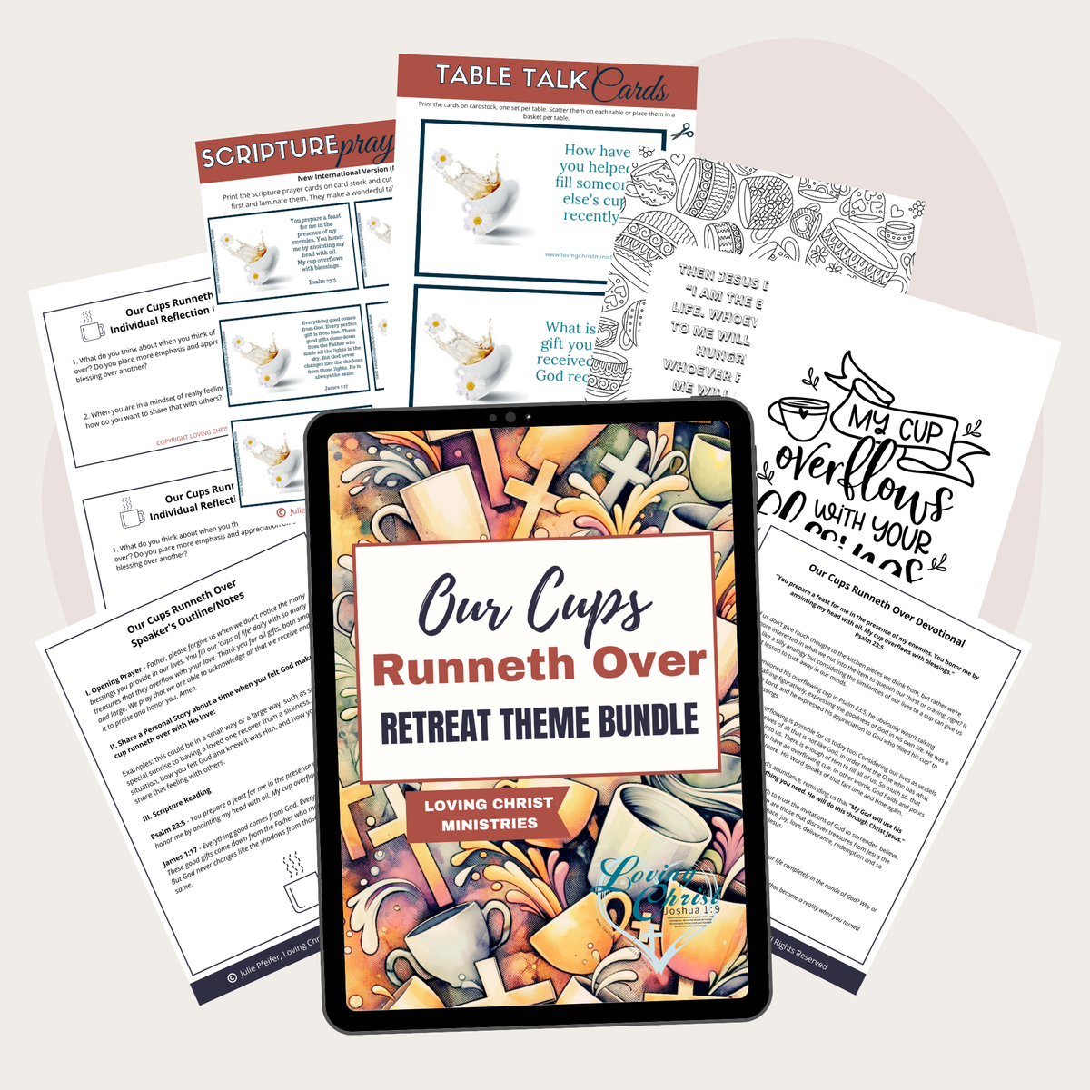 Our Cups Runneth Over Printable Theme Bundle