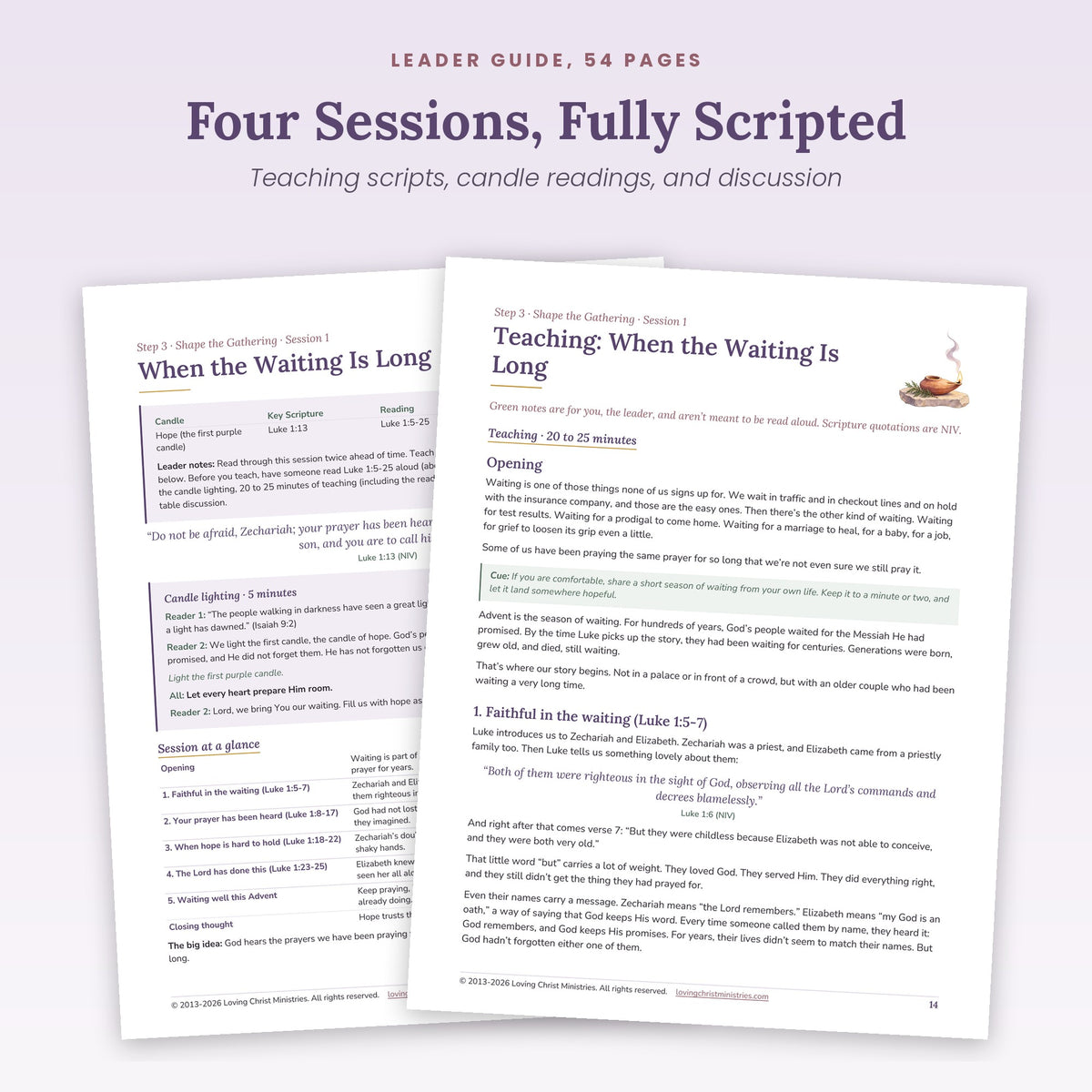 Session 1 When the Waiting Is Long overview and teaching script pages