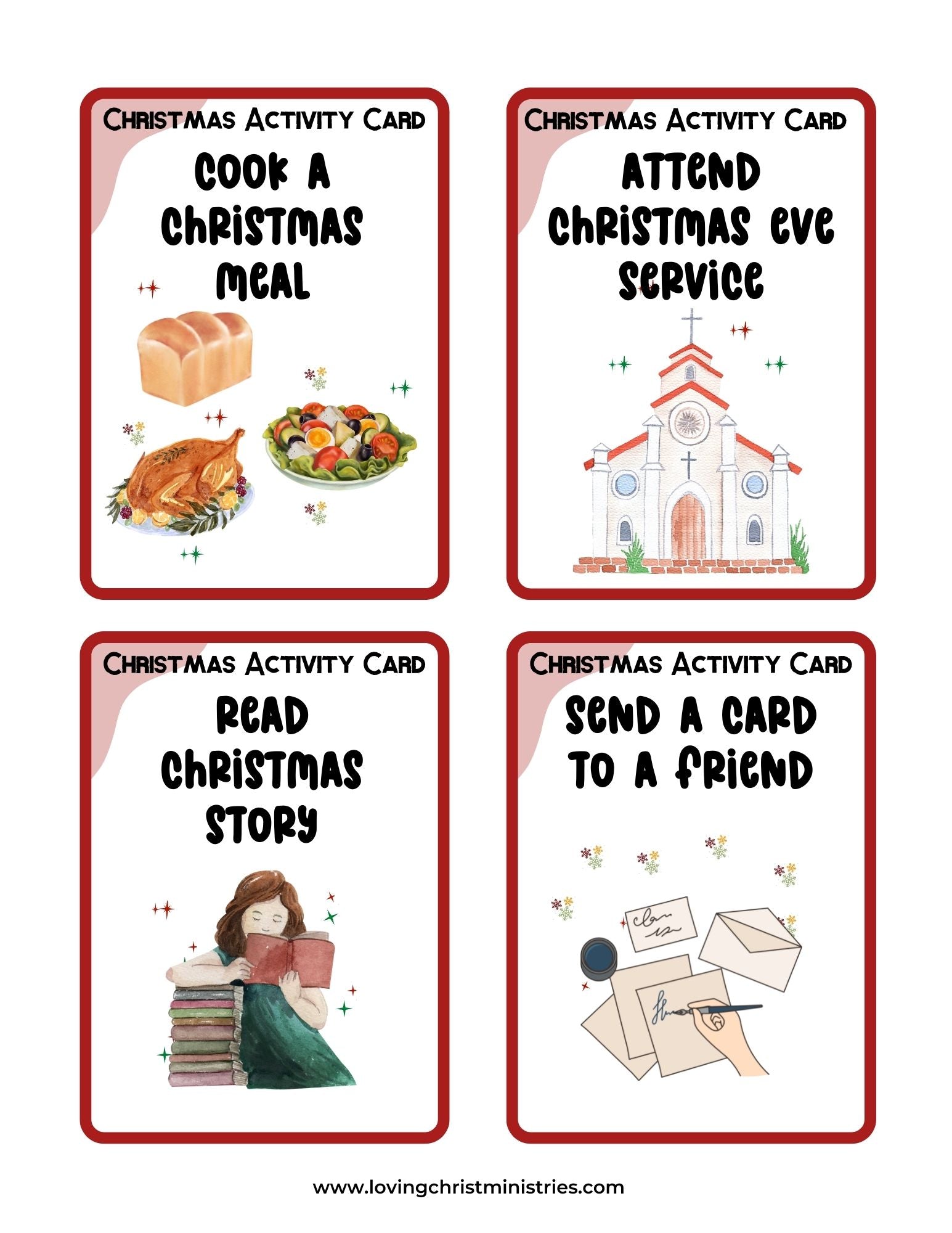Christmas Advent Activity Cards {40 Cards}