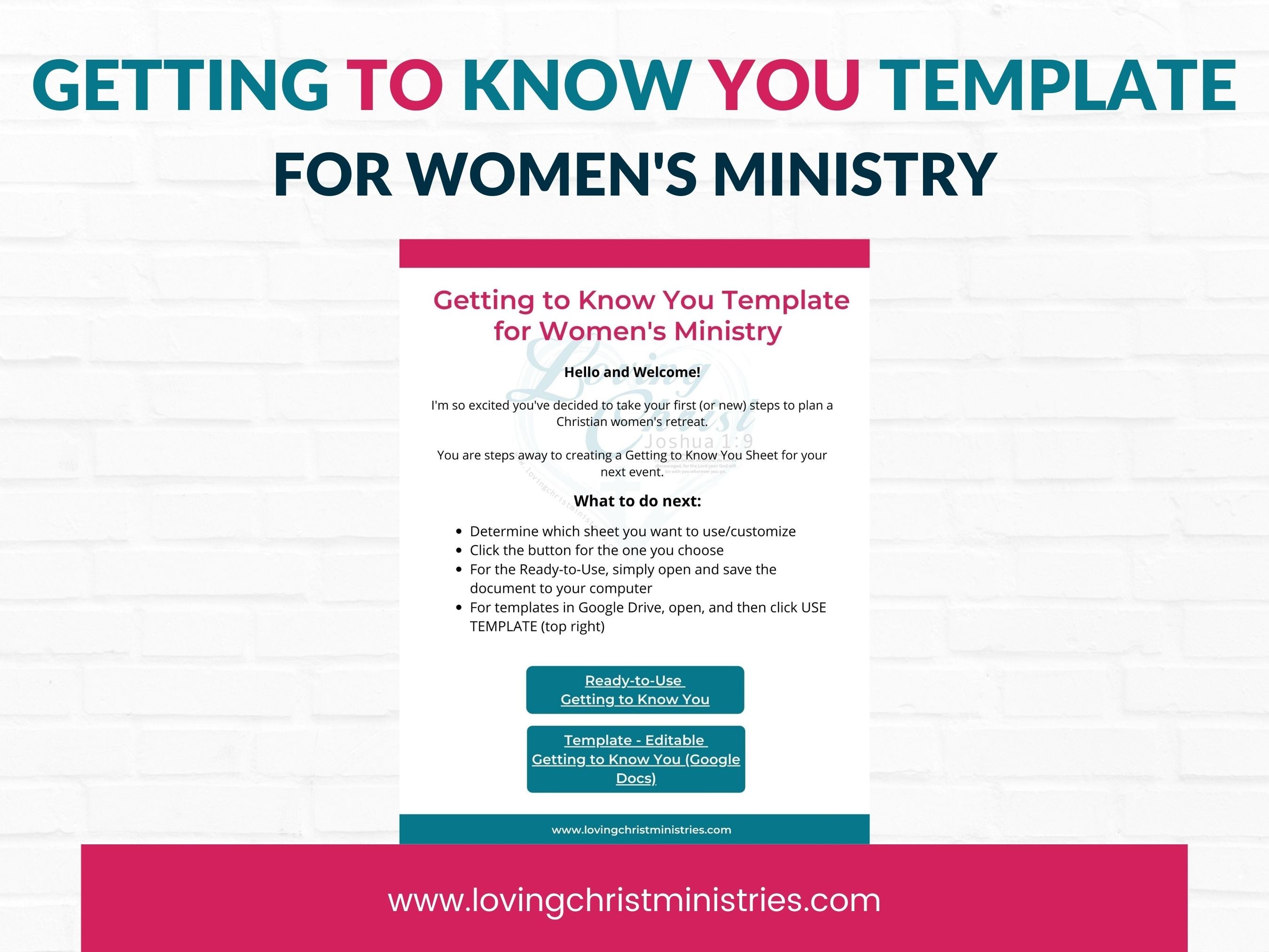 Getting to Know You Form Template - Editable