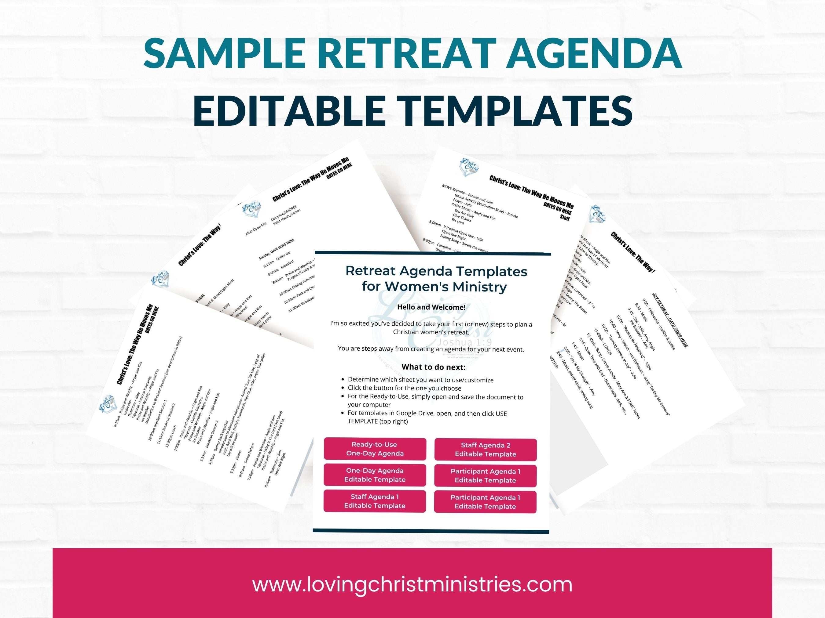 Six (6) Agenda Templates for Women&