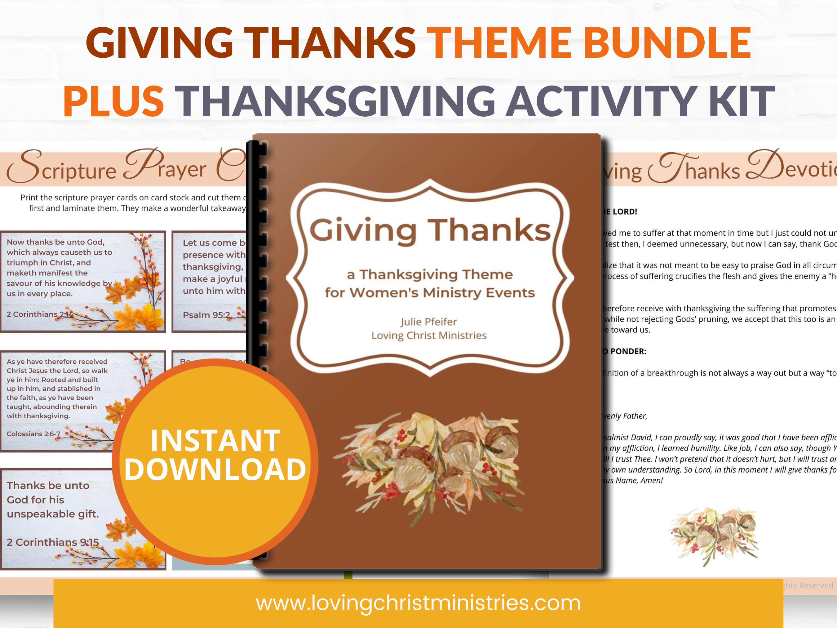 Giving Thanks Printable Ministry Theme + Bonus Activity Kit