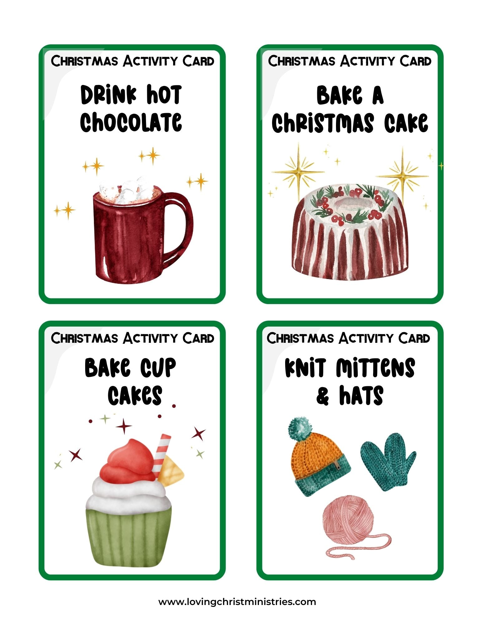Christmas Advent Activity Cards {40 Cards}