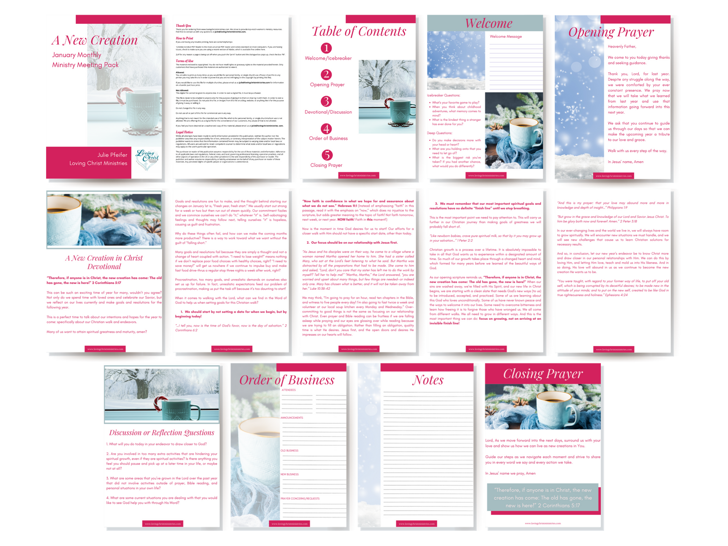 A New Creation - January Monthly Ministry Meeting Pack
