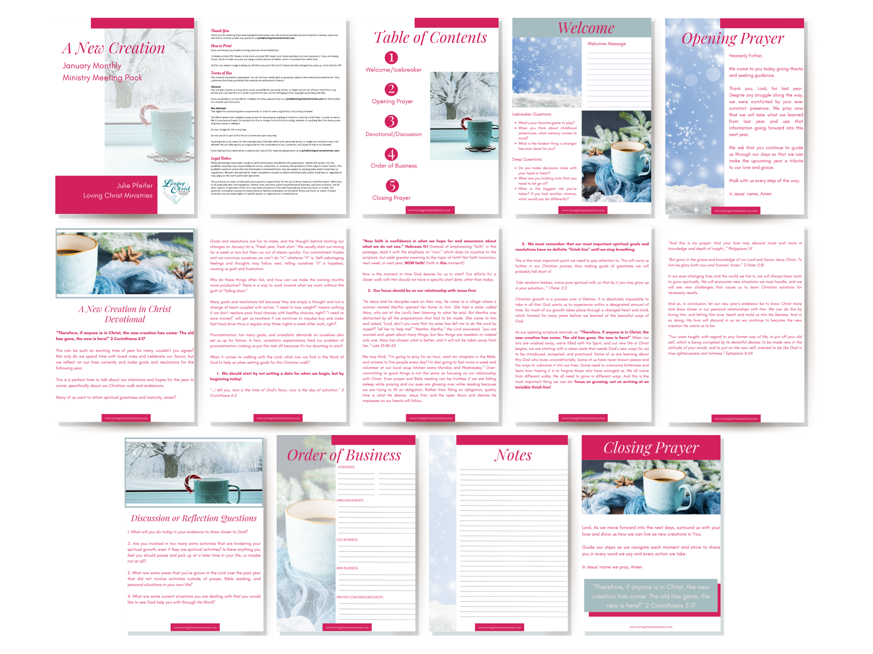A New Creation - January Monthly Ministry Meeting Pack