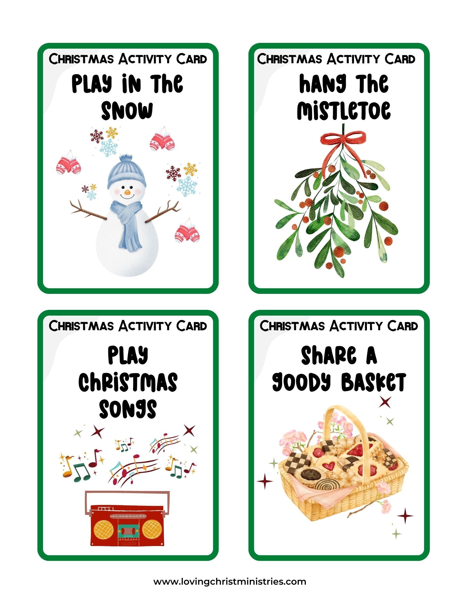 Christmas Advent Activity Cards {40 Cards}