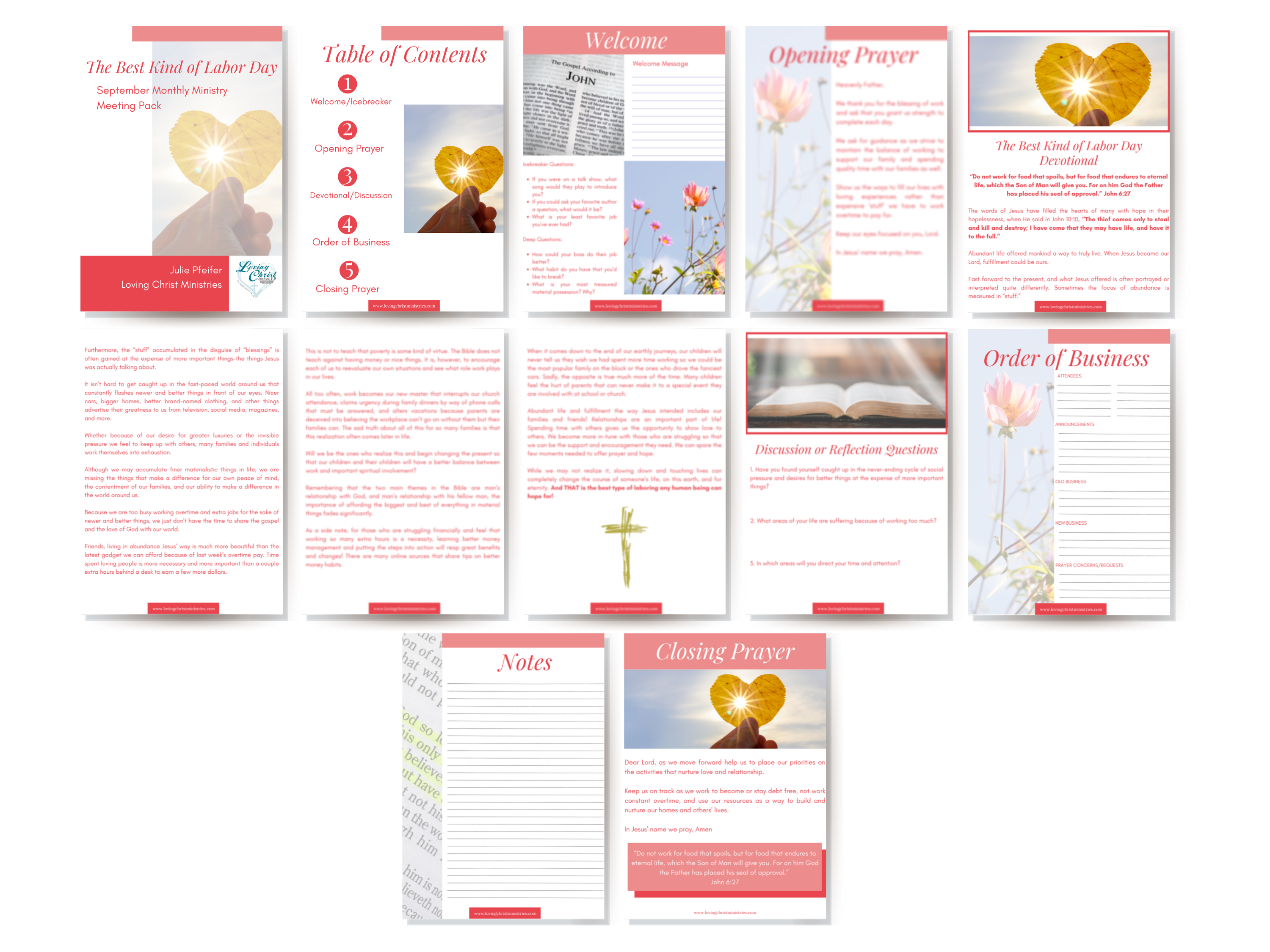 The Best Kind of Labor Day - September Monthly Ministry Meeting Pack