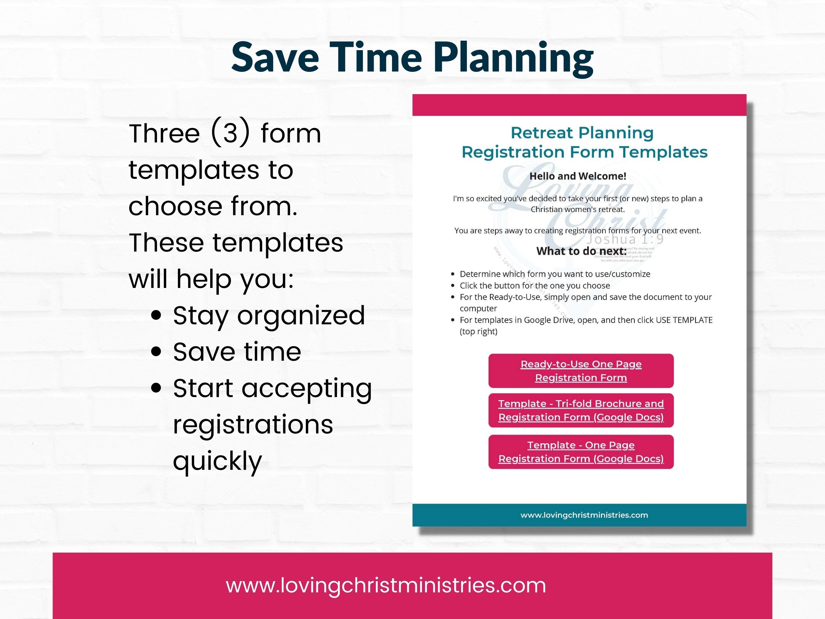 Retreat Registration Form Editable Templates