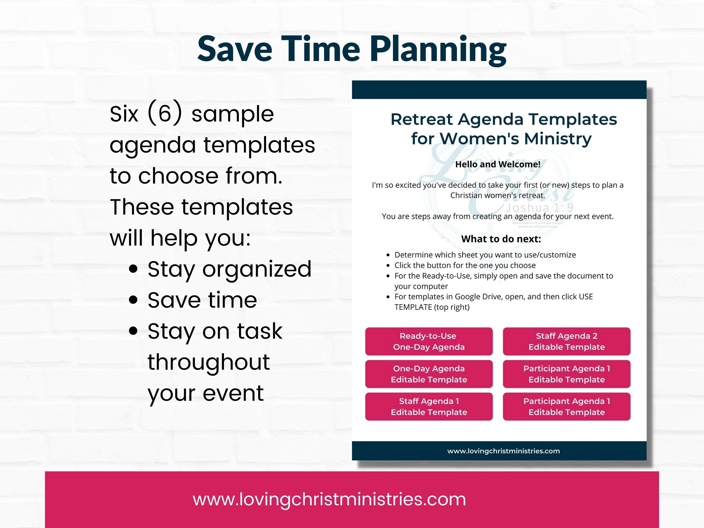 Six (6) Agenda Templates for Women&