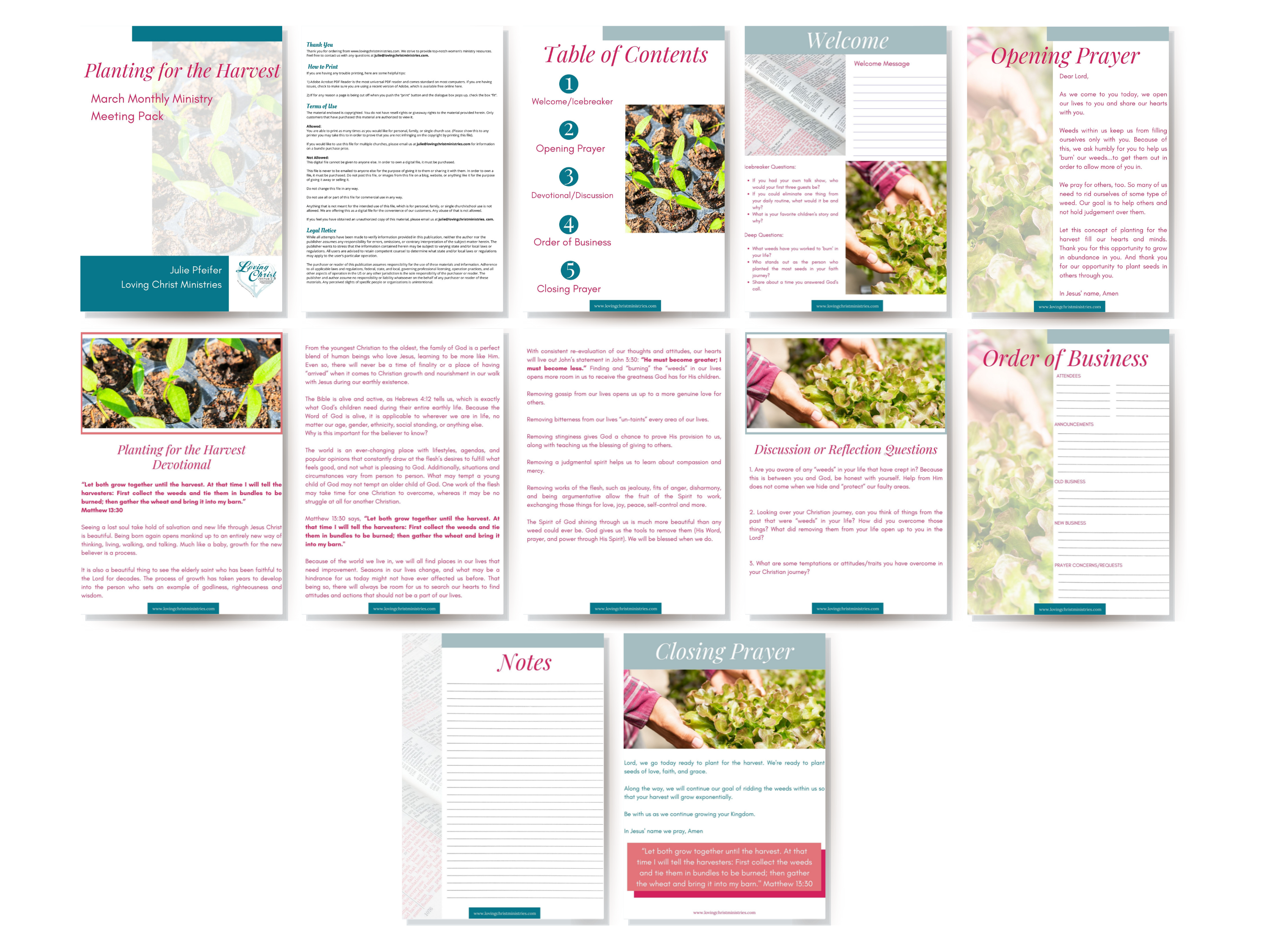 Planting for the Harvest - March Monthly Ministry Meeting Pack