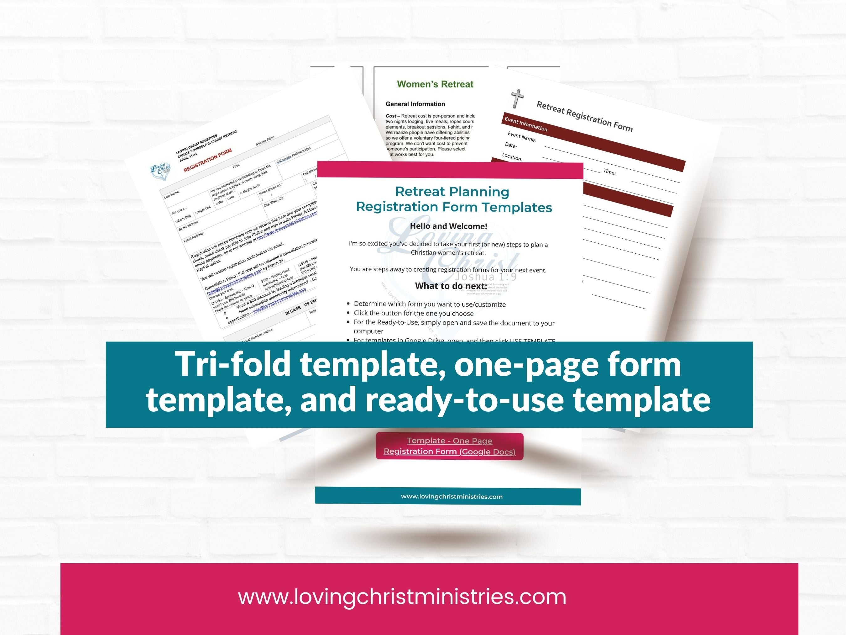 Retreat Registration Form Editable Templates