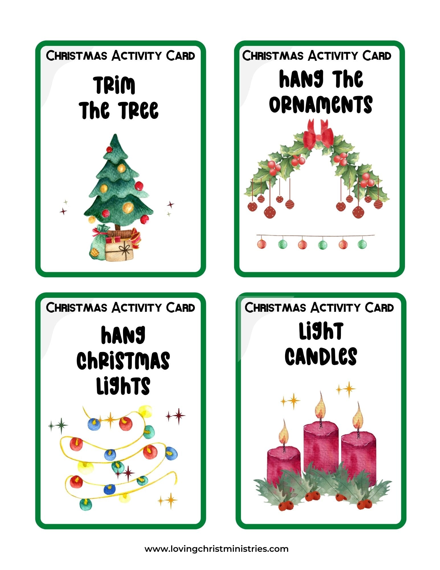 Christmas Advent Activity Cards {40 Cards}