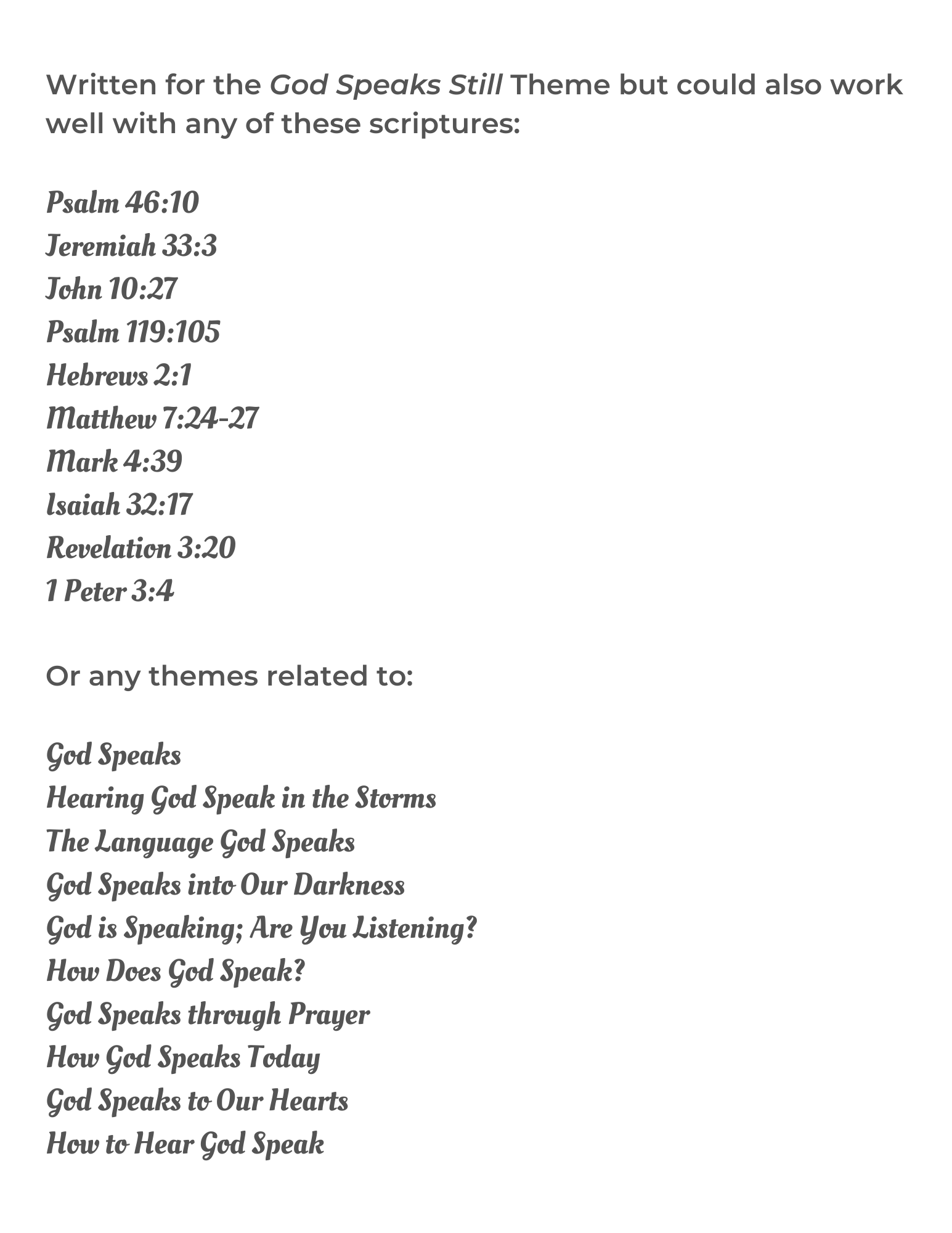 Still - Christian Skit