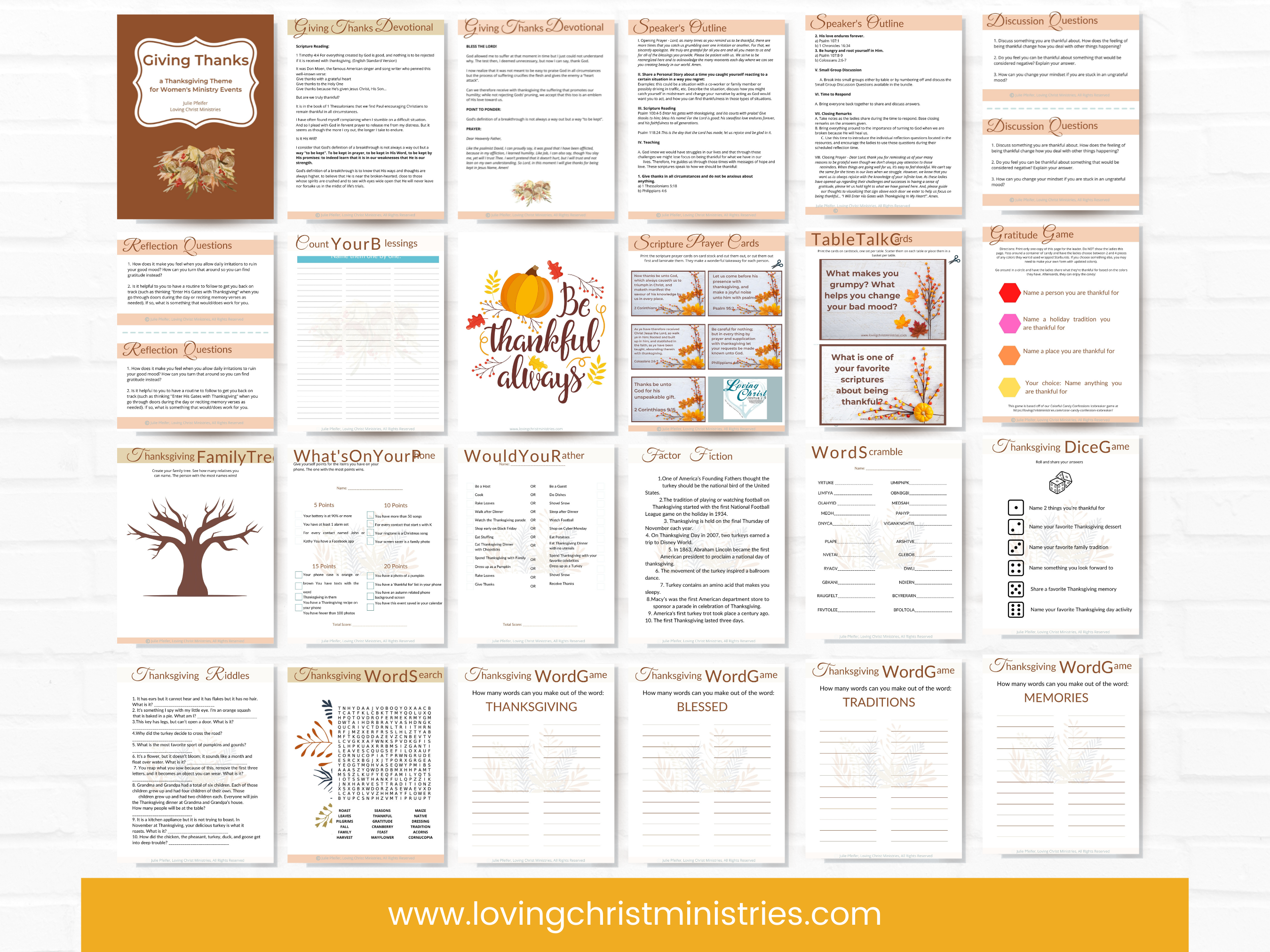 Giving Thanks Printable Ministry Theme + Bonus Activity Kit