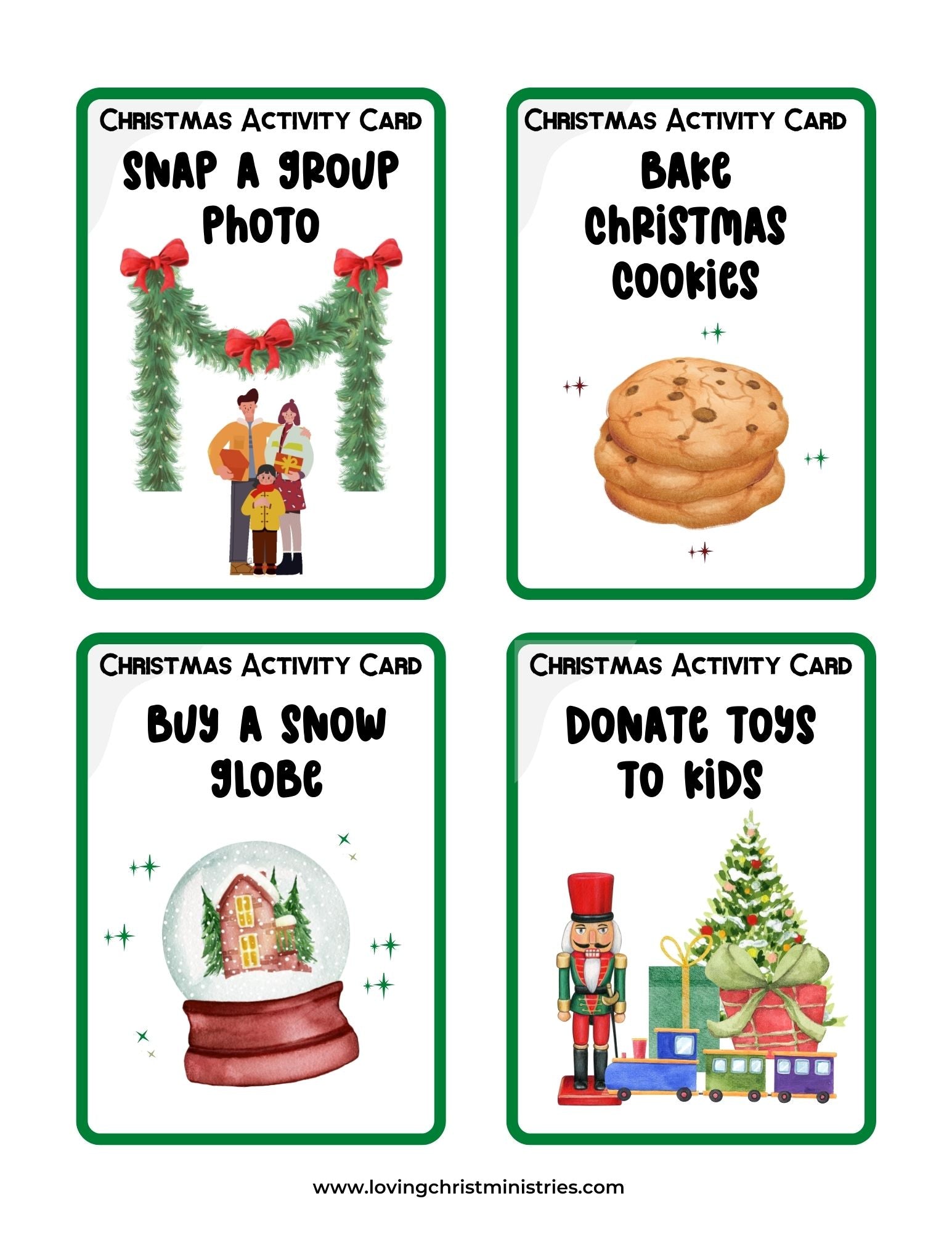Christmas Advent Activity Cards {40 Cards}