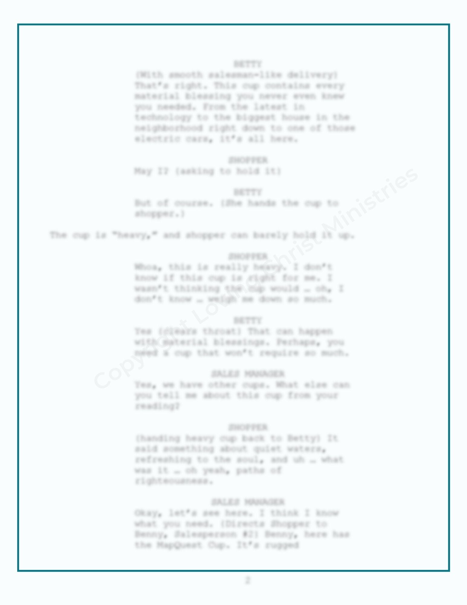 The Cup that Overflows - Christian Skit