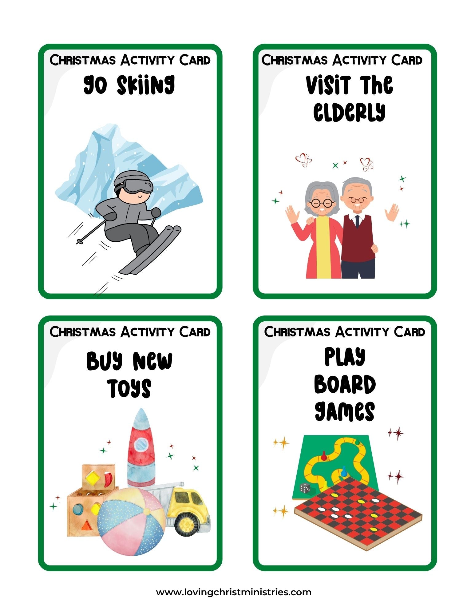 Christmas Advent Activity Cards {40 Cards}