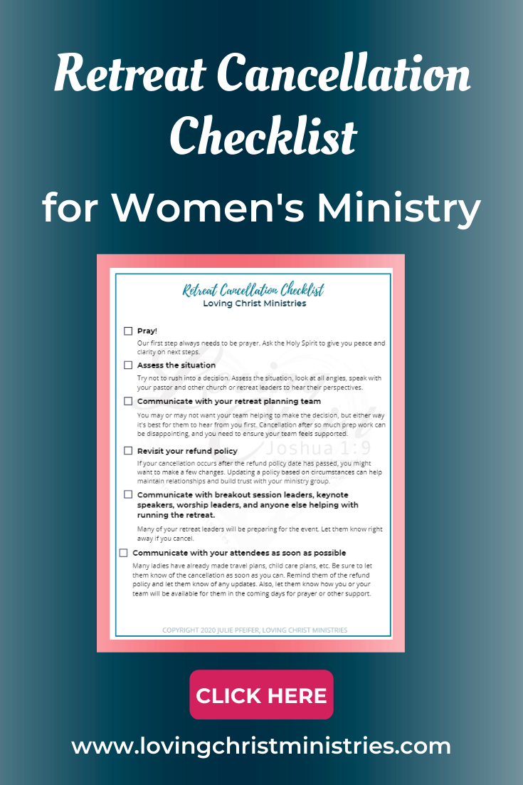Cancel a Retreat Checklist (2 Pages)