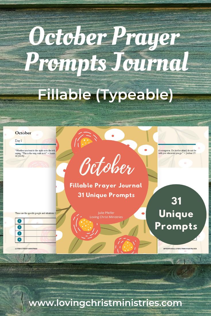 October Prayer Journal Prompts (Fillable)