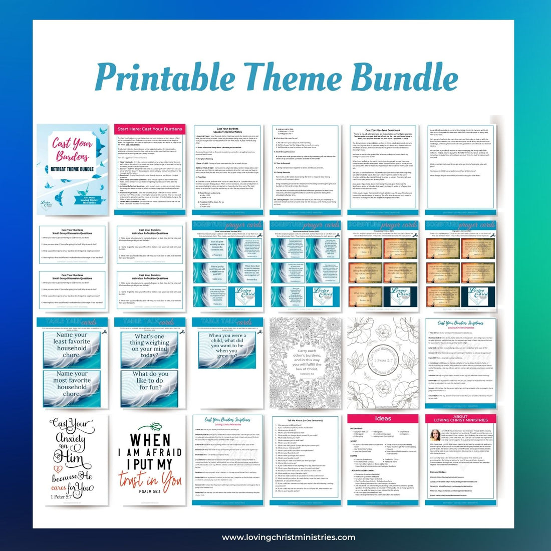 Collection of Cast Your Burdens Theme Resources