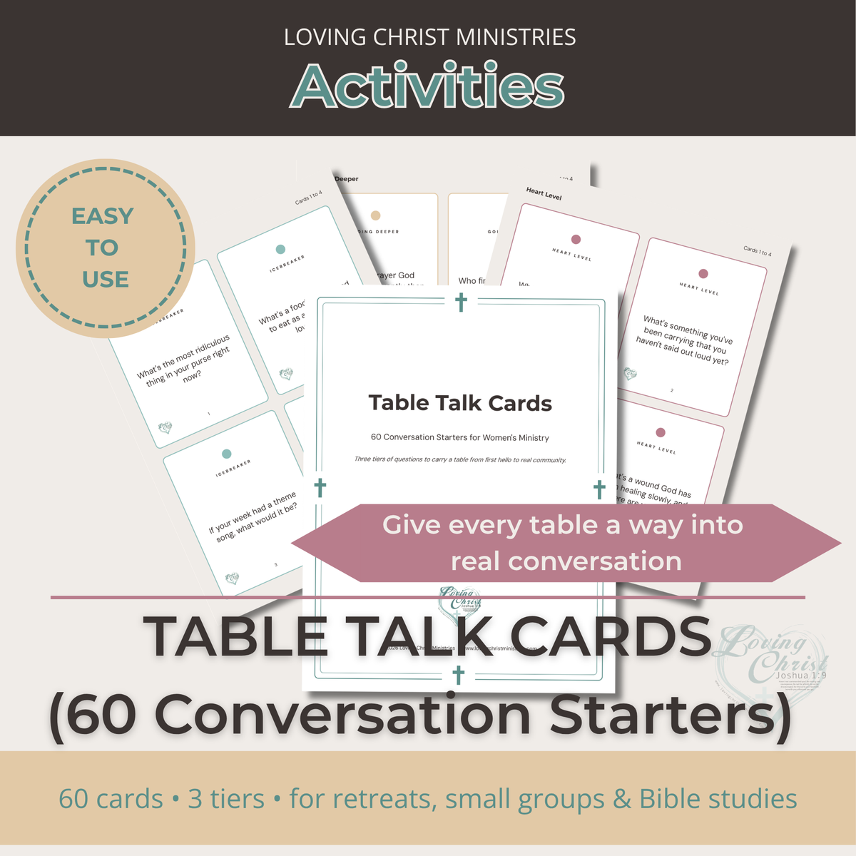 Table Talk Cards (60 Conversation Starters for Women&