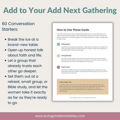 Table Talk Cards (60 Conversation Starters for Women&