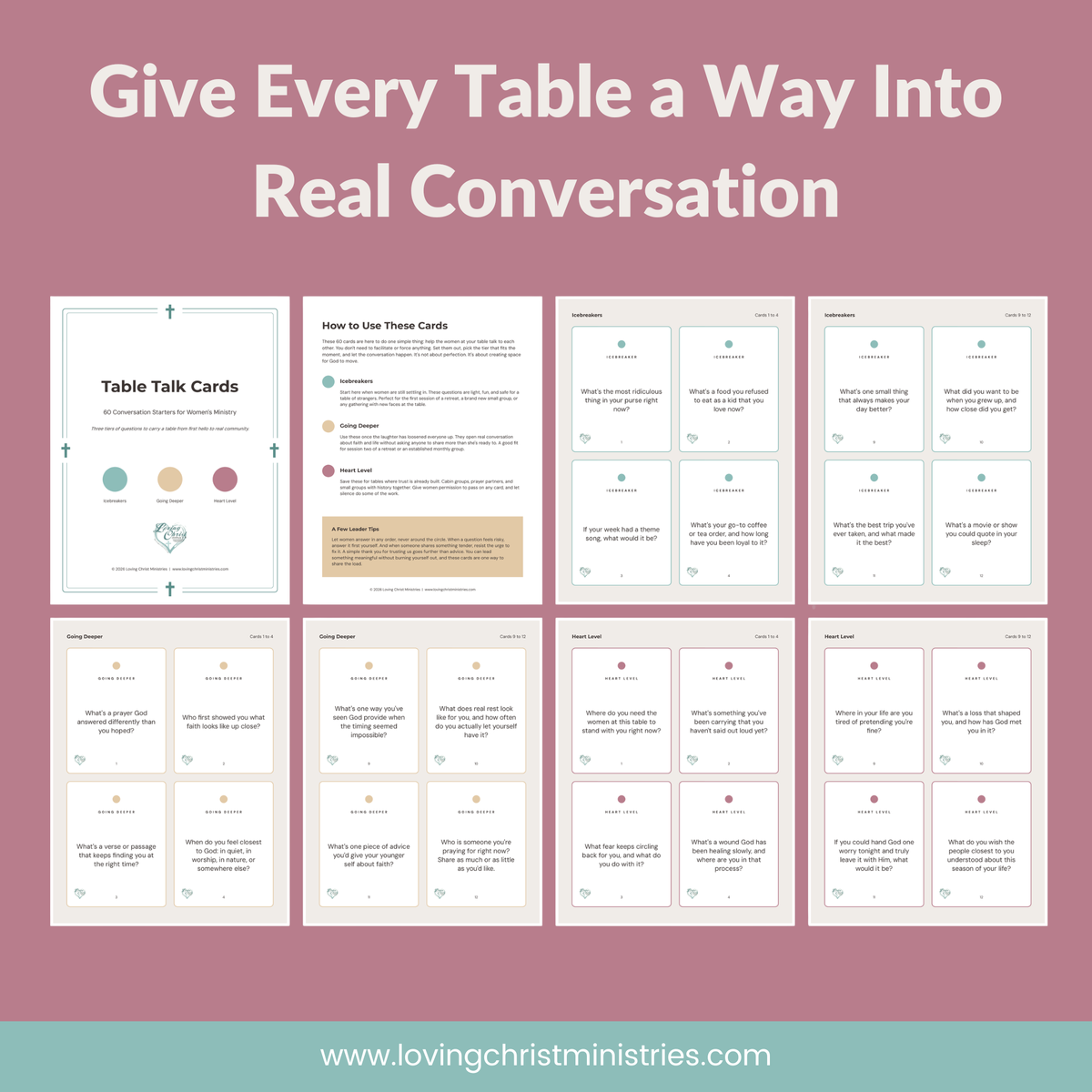 Table Talk Cards (60 Conversation Starters for Women&