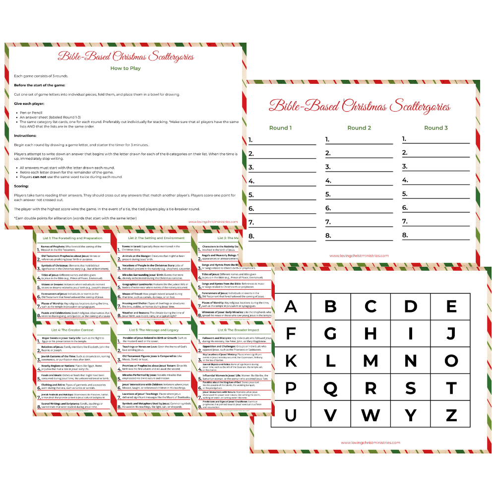 Bible-Based Christmas Scattergories Game