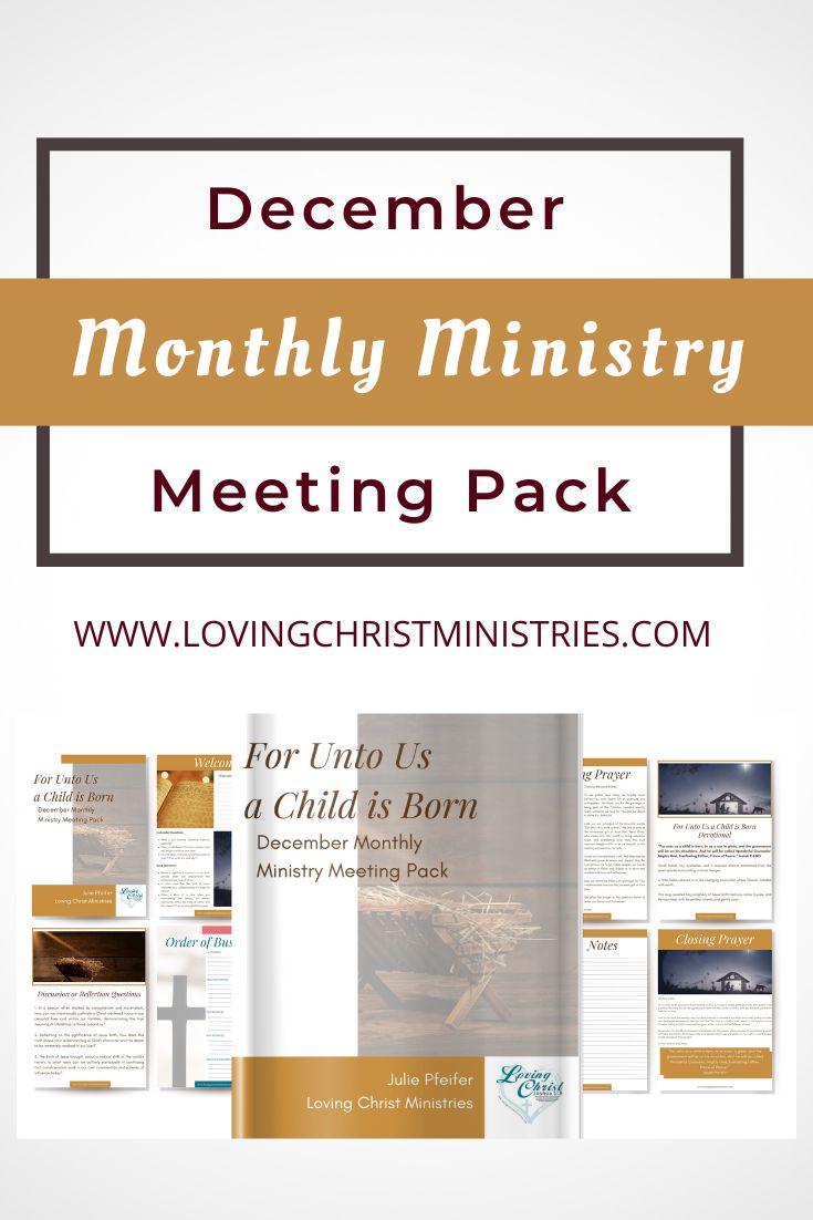 December Monthly Ministry Meeting Pack - For Unto Us, a Child is Born