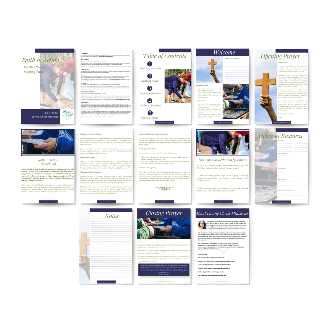Faith in Action - Monthly Ministry Meeting Pack