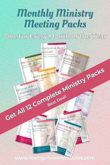 Collection of Monthly Ministry Meeting Packs {12 Months Done for You}
