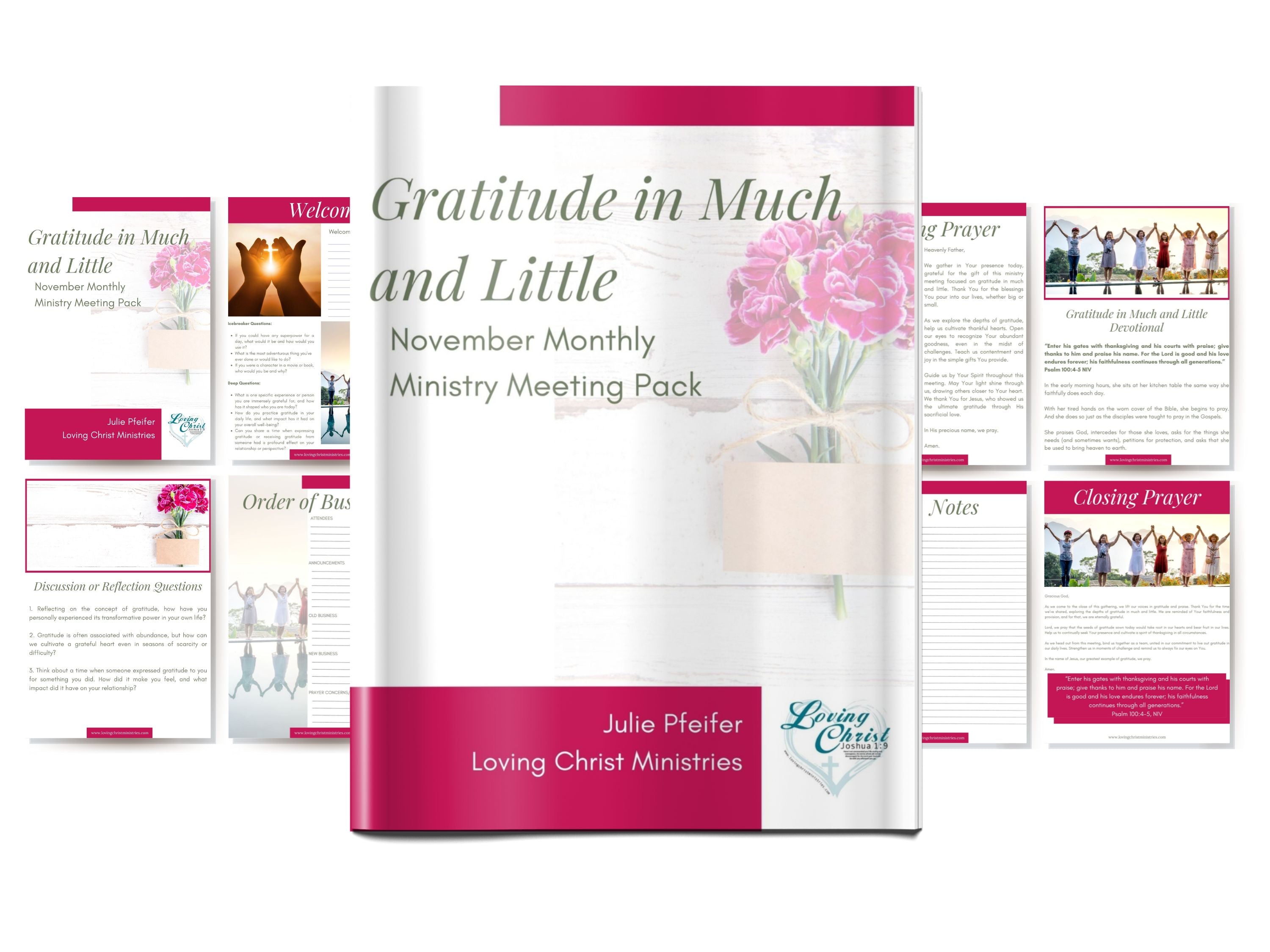 November Monthly Ministry Meeting Pack - Gratitude in Much and Little