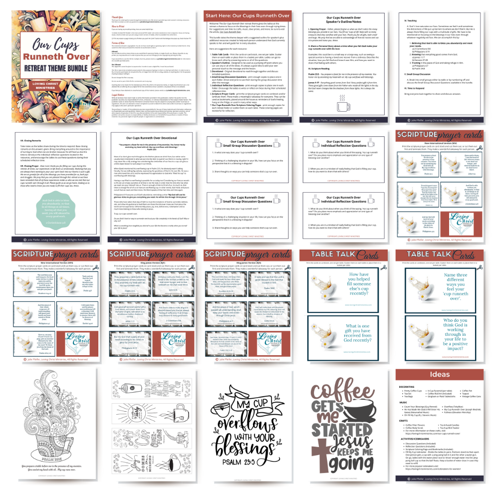 Our Cups Runneth Over Printable Theme Bundle