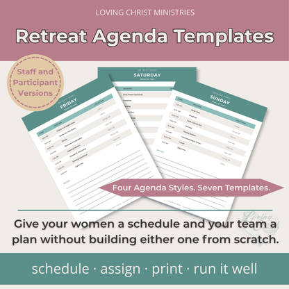 Retreat Agenda Templates for Women&