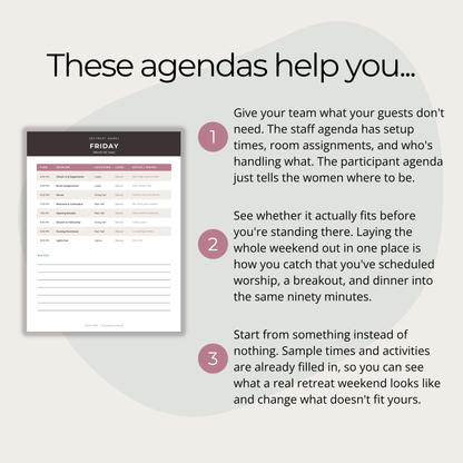 Retreat Agenda Templates for Women&